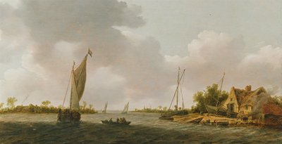 Boats in an Estuary by Dutch School